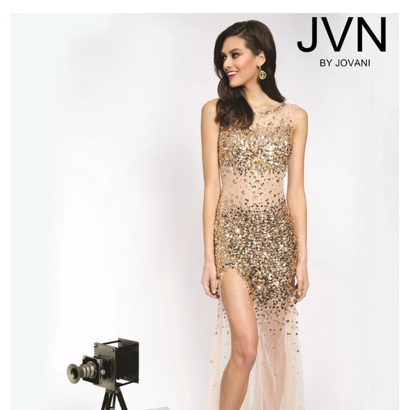 fitted glitter prom dress